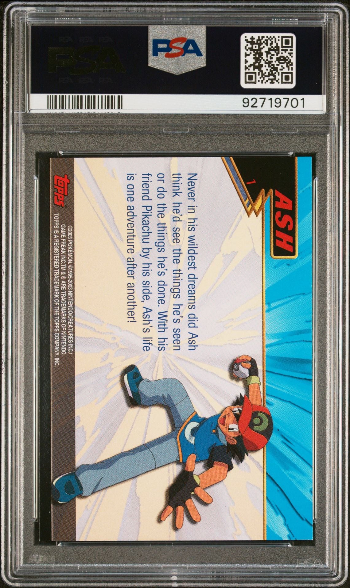 Ash Ketchum #1 Non-Holo PSA 9