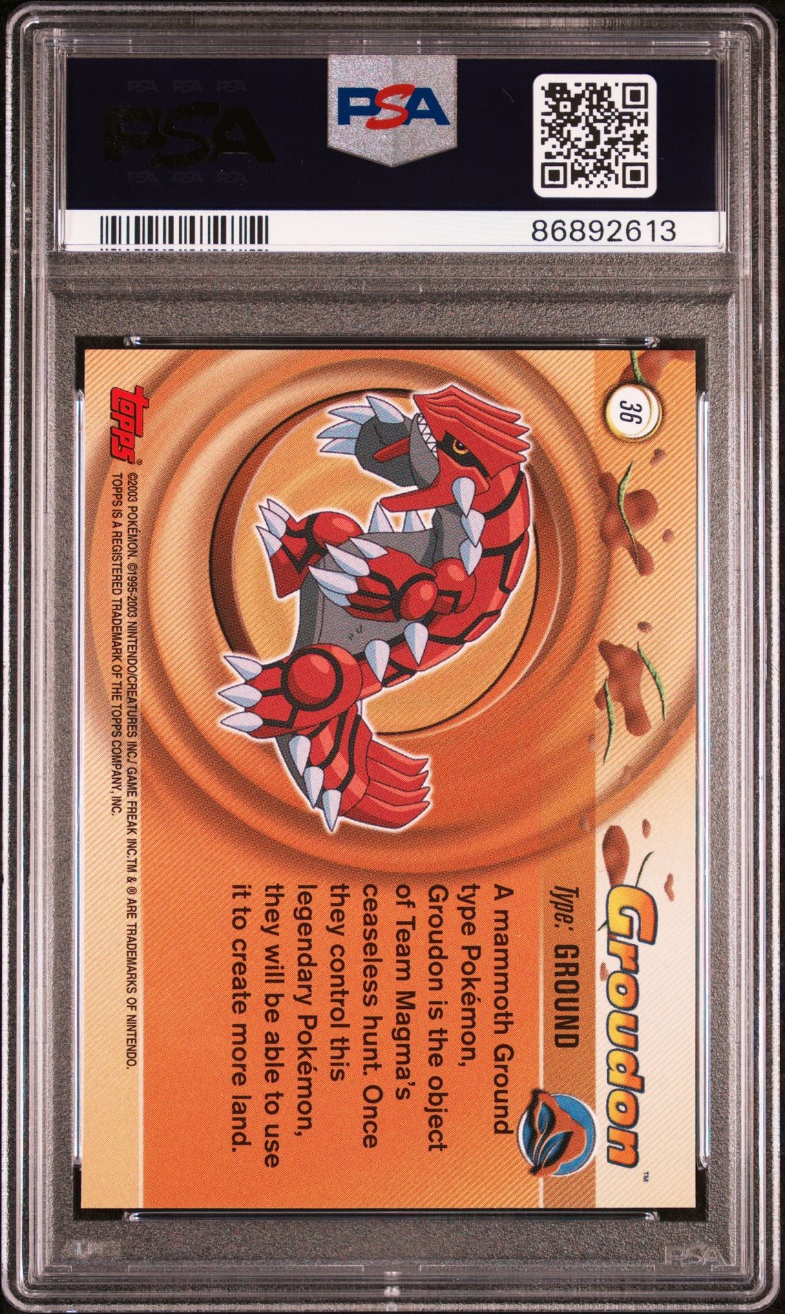 Groudon #36 Non-Holo PSA 10