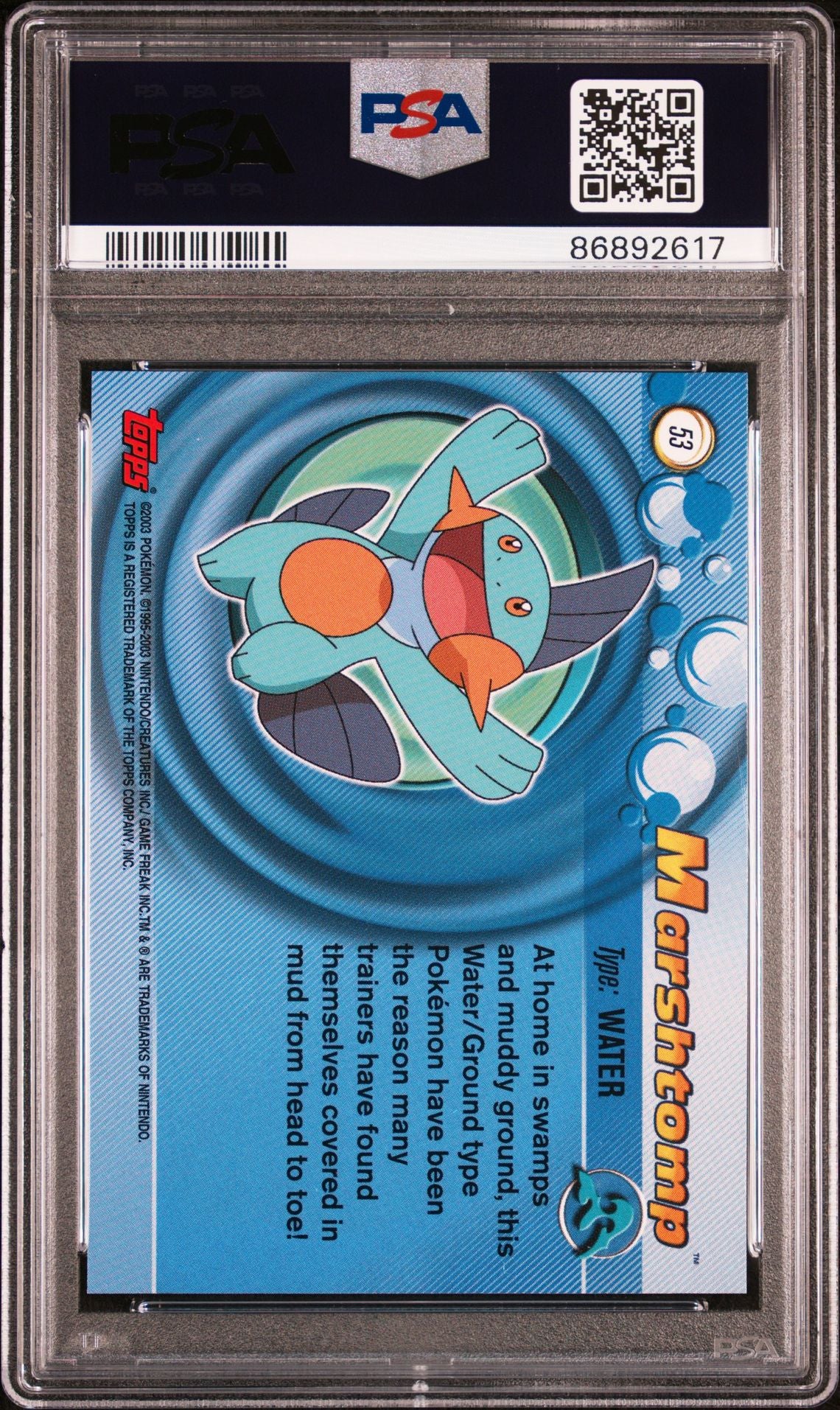 Marshtomp #53 Non-Holo PSA 10