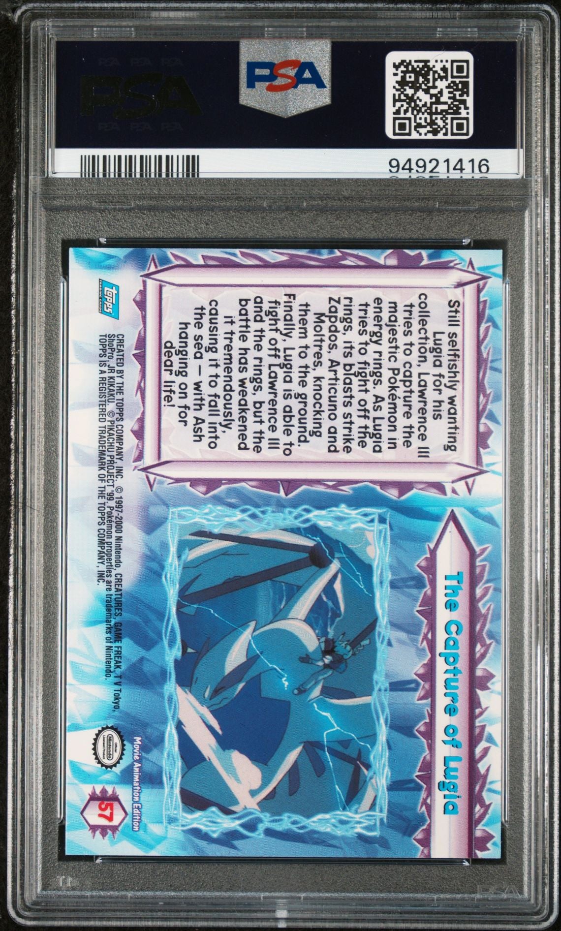 “The Capture of Lugia” #57 Foil PSA 8