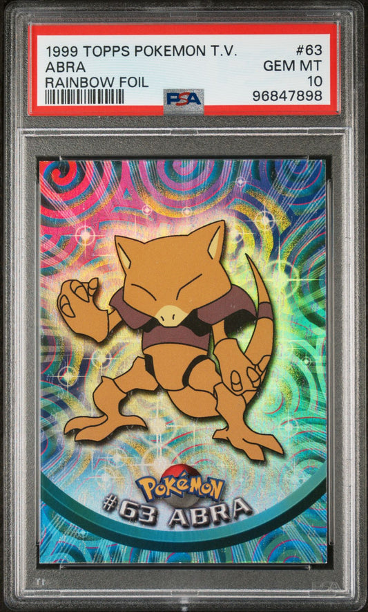 Abra #63 Rainbow Foil PSA 10 *POP 1* (Flames Embossment)